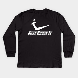 Just Shoot It Hunting Shirt Kids Long Sleeve T-Shirt